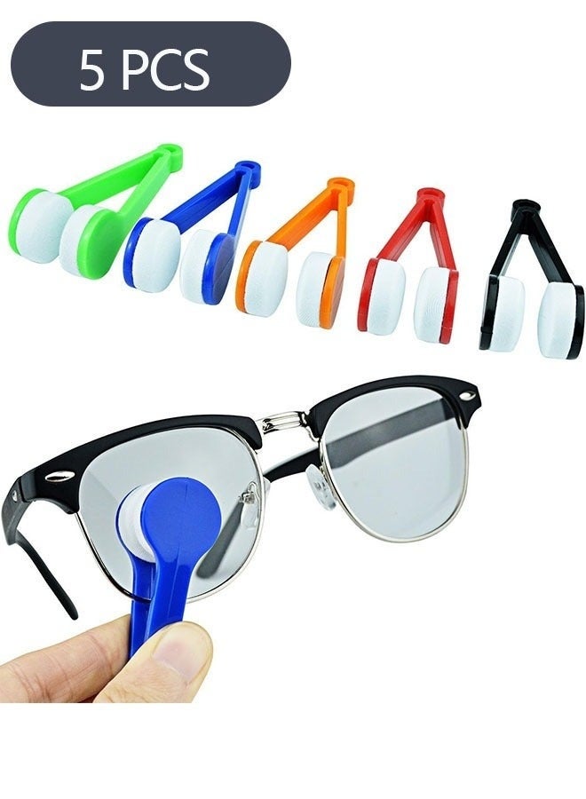 فرشاة تنظيف نظارات شمسية مكوّنة من 5 قطع – أداة صغيرة لتنظيف عدسات النظارات على شكل مشبك مع فرشاة ناعمة، مناسبة لتنظيف نظارات النظر والنظارات الشمسية وملحقاتها - Image 1